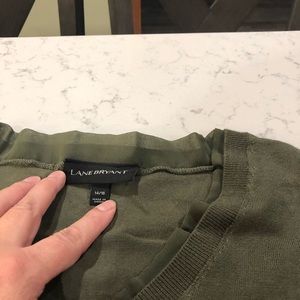 Olive green v-neck sweater